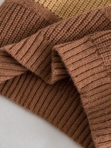 SHEIN Young Boy Colorblock Casual Versatile Long Sleeve Sweater - Multicolor - View 6