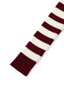 SHEIN Unity Women's Striped Collared Long Sleeve Casual Versatile Sweater - Burgundy - View 4