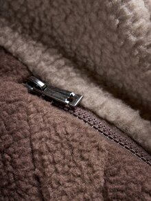PAVTROS Jaket Berkerudung Bordir Patchwork Blok Warna untuk Pria - Coklat - View 5