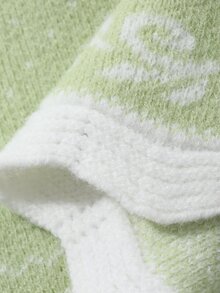 DAZY Sweater Bayi Perempuan Lengan Panjang Motif Polkadot Leher Bulat Gaya Korea Musim Gugur/Dingin - Mint Green - View 9