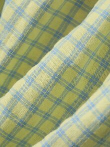 DAZY Infant/Toddler (Girl) Plaid Korean Style Long Sleeve Comfortable 2 Pieces Loungewear Set - Green - View 9