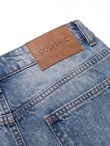 Colvenic Men's Vintage Nostalgic Washed Blue Casual Versatile Straight Leg Long Pants - Light Wash - View 8