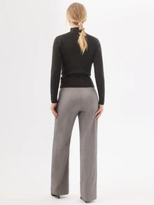 KÆRIA Hus High Waist Clean Front Straight Leg Trousers - Compact Tailoring - Taupe Grey - Tailored, Minimalist, Day, C - Grey - View 2
