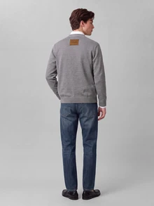 Colvenic Men's Solid Color Long Sleeve Single-Breasted Casual Knit Cardigan, Old Money - Grey - View 3