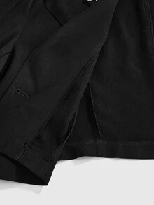 ROMWE Goth Punk Metal Cross Pendant Ultra-Cropped Fitted Plus Size Blazer - Black - View 5