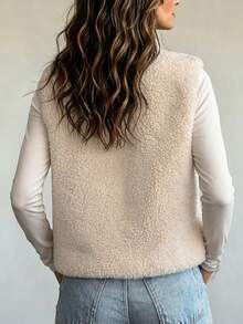 SHEIN New Casual Versatile Fashion Women's Lamb Wool Jacket - Apricot - View 3