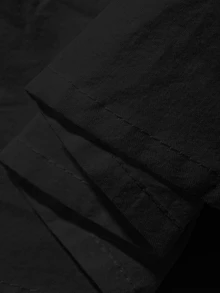 DAZY 2件組對比色蕾絲拼接細肩帶上衣與短款睡褲夏季女款睡衣套裝 - 黑色 - 查看 6