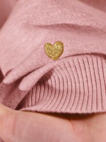 CosyJoli 女款大尺碼心形刺繡基本款開襟衫 秋冬款 - 藕粉色 - 查看 8