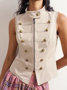 Bohemela ملابس علوية نسائية بأسلوب الشارع فتاة جذابة مزدوجة الصدر بسحاب - متعدد الألوان - مشاهدة 1
