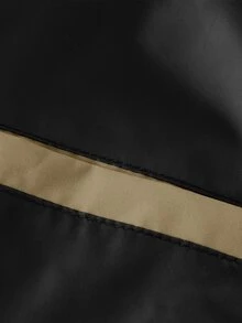 Manfinity Homme 男士字母印花長袖拉鍊休閒棒球夾克 - 卡其色 - 查看 7