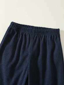 SHEIN 2件組男童小男孩秋冬休閒條紋 Polo 運動衫與休閒長褲套裝，運動衫套裝，Polo 套裝，男童套裝 - 彩色 - 查看 6