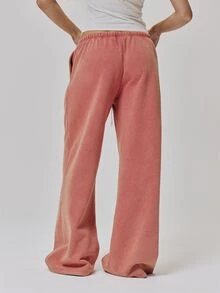 MUSERA Red Graphic Embroidered Tie Waist Loose Fit Jogger Cute Daily Vintage Y2K Back To School Primary - Red - View 4