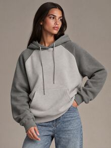 Athîral Women's Casual Fleece Back Camouflage Letter Print Loose Fleece Sweatshirt - Multicolor - View 2
