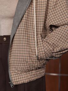 Anewsta Women's Colorblock Reversible Hooded Jacket - Grey - View 7