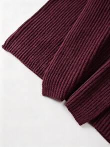 SHEIN Waterfall Collar Drop Shoulder Cardigan - Burgundy - View 7