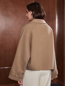 Anewsta Women's Solid Color Casual Versatile Daily Overcoat - Camel - View 5