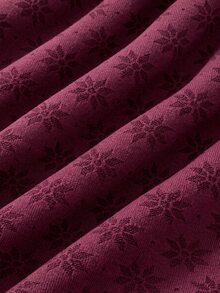 Nöista Activewear Seamless Sports Bra With Floral Jacquard In Bugundy, With Front Gathering Perfect For Fall Winter, Gym Barre Yoga - Burgundy - View 11