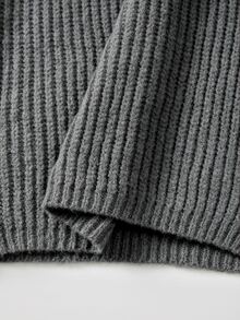 SHEIN Waterfall Collar Drop Shoulder Cardigan - Dark Grey - View 8