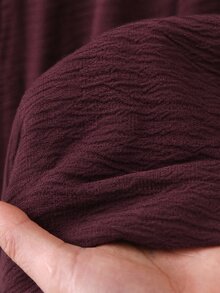 Rusticease Women's Solid Color Open Front Jacket And Ruffle Hem Cami Dress Casual 2 Pieces Set - Burgundy - View 6