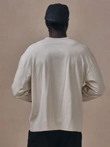 Musero Oversized Drop Shoulder Long Sleeve Front Knot And Loop Attatchment Autum Winter Essentials - Apricot - View 4