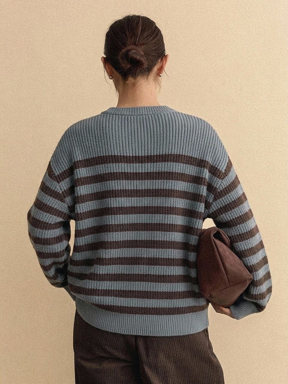 Women's Striped Casual Versatile Daily Long Sleeve Sweater