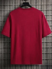 Manfinity Homme Burgundy Regular Fit Men's T-Shirt - Burgundy - View 2