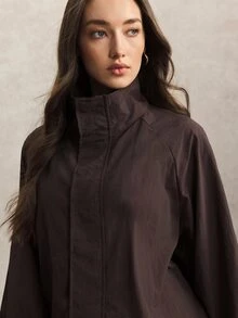 Activina Mantel Musim Dingin Wanita Warna Polos Kasual Serbaguna untuk Olahraga dan Berbantalan - Unta - View 5