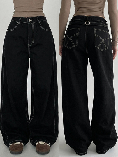 DAZY Women's Casual Daily Denim Jeans With Pockets And Buttons