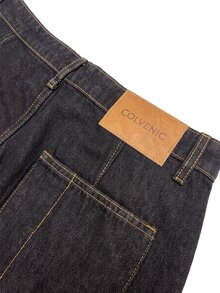 Colvenic 男士新款黑色高品質牛仔長褲 時尚休閒長褲 - 黑色 - 查看 8