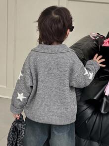 Dazy Kids Young Boy Star Pattern Casual Everyday Long Sleeve Sweater Fall - Grey - View 2