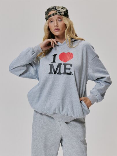 MUSERA Sudadera con capucha de manga larga con detalle gráfico gris, estilo casual coolgirl para otoño e invierno