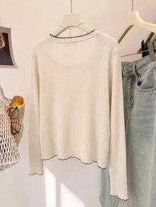 GlowEve CURVE Women's Plus Size Apricot Cloud-Feel Ribbed Tank Top With Outerwear Cover Up Top 2 Pieces Set, Fashion Style - Apricot - View 2