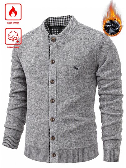 Manfinity Homme Men's Knight Pattern Casual Daily Wear Cardigan