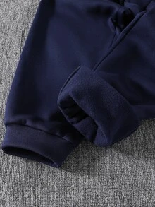 SHEIN 6件組買3送3兒童青少年男孩休閒百搭條紋拼接連帽衛衣與慢跑褲套裝，抓絨內裡加厚，適合秋冬、學校、家庭聚會、開學季、運動，秋季穿搭，冬季穿搭 - 彩色 - 查看 6