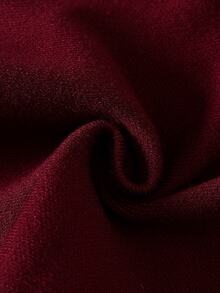 Young Girl Solid Color Elastic Waist Casual Knit Skirt - Burgundy - View 3