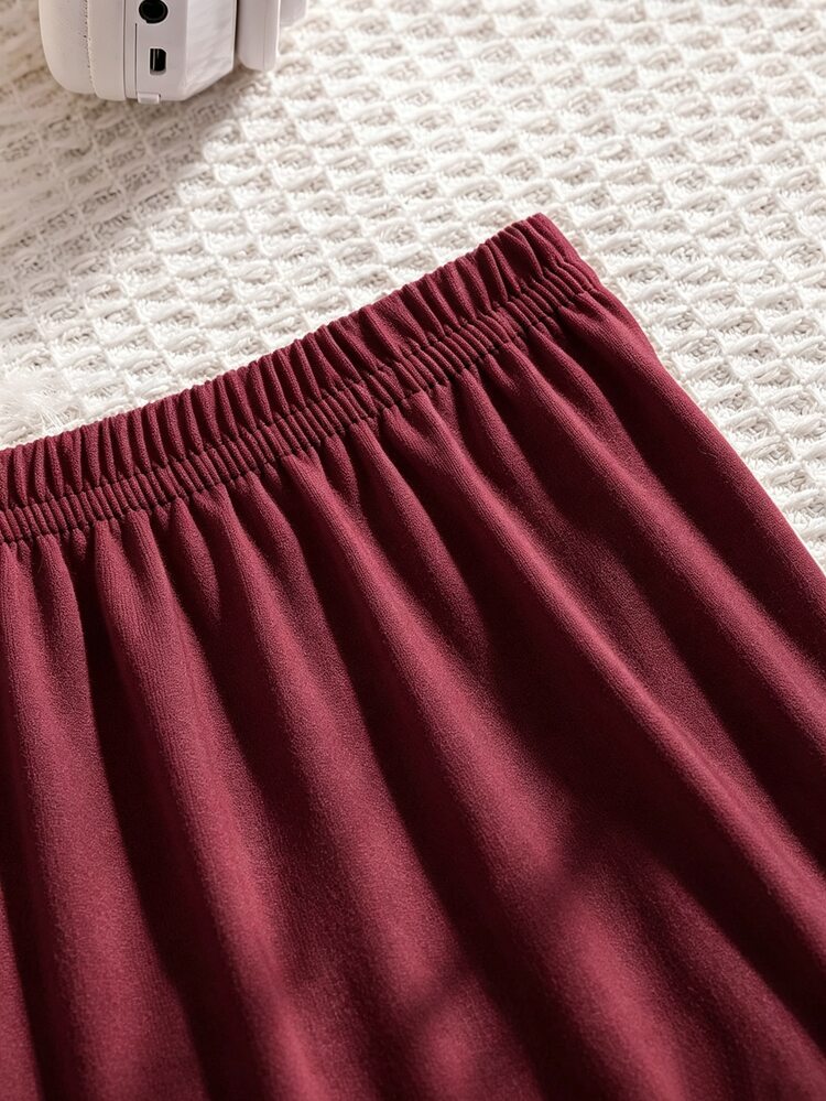 Conjunto de pijama para niño preadolescente con ribete en contraste - Rojo - Añade 4