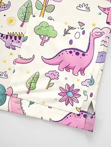 PopScrub Top de blouse infirmière pour femme, style graffiti peint à la main, imprimé coloré dinosaure nœud-en-ciel et plante, couleur abricot clair, mode automne/été, col en V, manches courtes, double poche, fente latérale, vêtement de travail, Top de blouse chirurgical mignon pour femme, Top d'uniforme de blouse - Multicolore - Voir 5