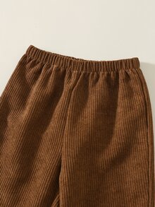 SHEIN 2件組男嬰秋冬休閒抓絨外套與長褲套裝，外套套裝，嬰兒套裝，秋冬套裝，抓絨套裝 - 彩色 - 查看 8