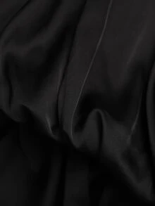 SHEIN 青少年女孩純色百褶休閒日常掛脖洋裝 - 黑色 - 查看 6