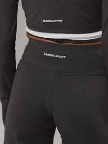 Musera Sport High Rise Wide Leg Seamless Style Coord Trouser Active Outdoors Workout Gym Terra Peak - Black - View 5