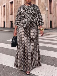 Zivah Plus Size Women's All-Over Print Casual Daily Summer Travel Dress - Multicolor - View 8
