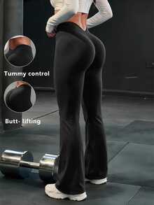 Easithlete Easithlete Women's Solid Color Casual Versatile Daily Travel Sports Long Pants - Black - View 1
