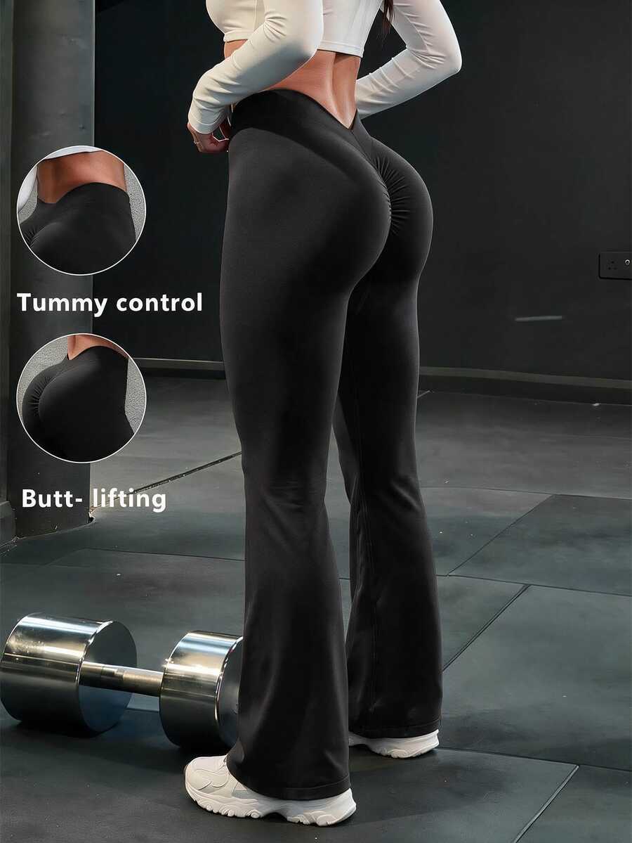 Easithlete Easithlete Women's Solid Color Casual Versatile Daily Travel Sports Long Pants - Black - View 1
