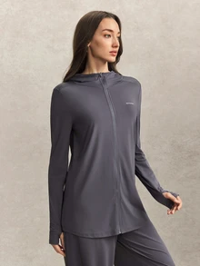 Activina Women's Letter Pattern Casual Daily Long Sleeve Sports Jacket - Grey - View 7
