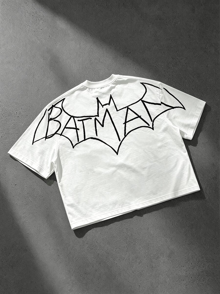 BATMAN X SHEIN Manfinity EMRG 男士街頭休閒寬鬆版型T恤 - 彩色 - 查看 1