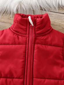 SHEIN 男嬰冬季抓絨背心高領秋季衛衣牛仔褲套裝 - 彩色 - 查看 9
