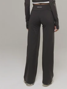 Musera Sport High Rise Wide Leg Seamless Style Coord Trouser Active Outdoors Workout Gym Terra Peak - Black - View 4