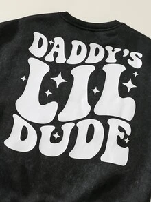 SHEIN 小男孩字母圖案休閒日常長袖運動衫 - 彩色 - 查看 5