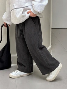 Dazy Kids 兒童秋季男童小號寬鬆休閒豹紋長褲 - 灰色 - 查看 6