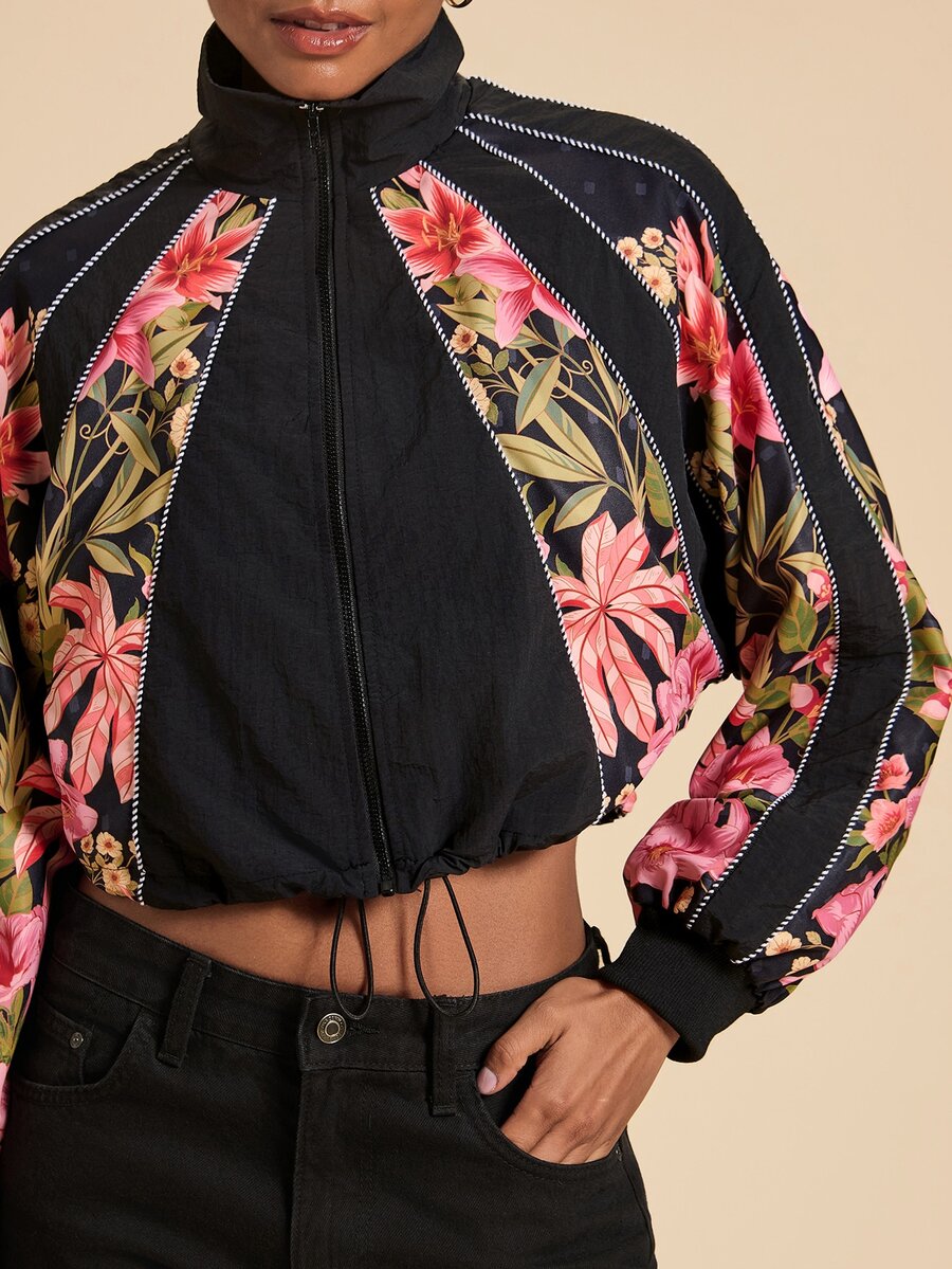 Travachic Women's Floral Print Casual Versatile Long Sleeve Jacket - Multicolor - View 1